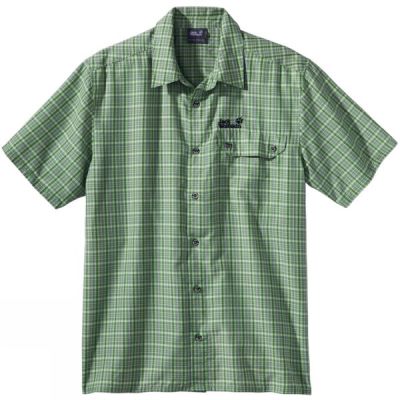 Camisa Jack Wolfskin Mount Kenya Manga Corta Hombre - Verde - Chile SUF894071